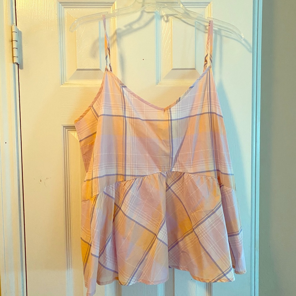 Plaid spaghetti strap top